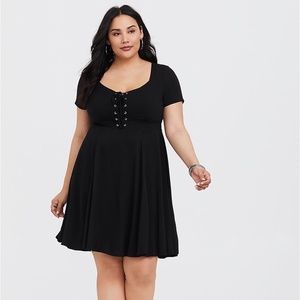 Torrid Black Challis Skater Dress